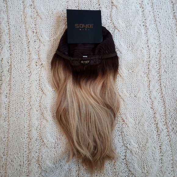 sayar Hair 0 Human Hair Jewish Kosher Silk Top Wig Long Blonde